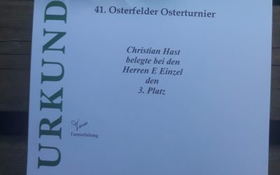 Christian Hast – 3. Platz beim Tischtennis-Osterturnier